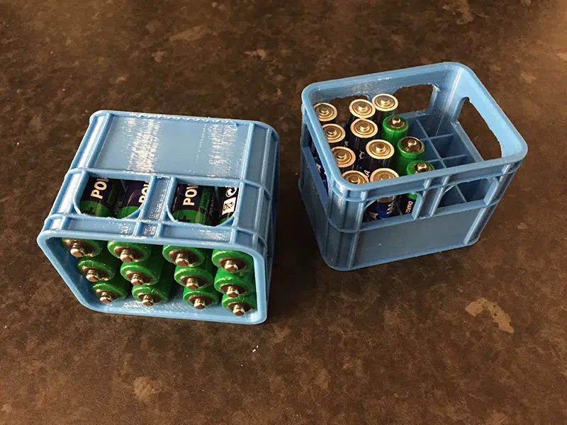 3D printed small battery crates